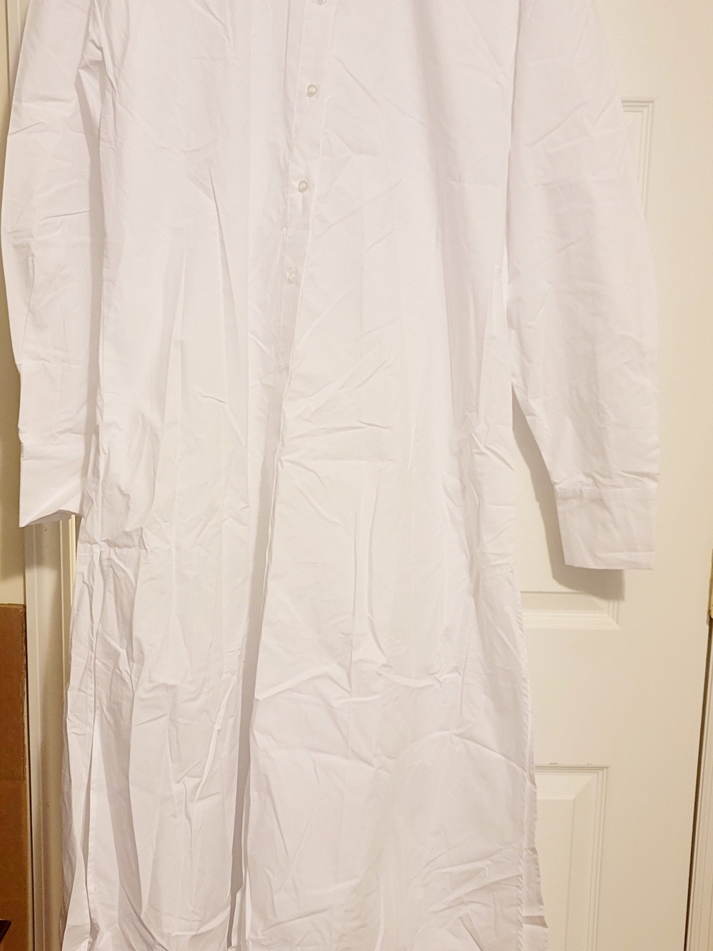 Fashion Nova Womens White Longline Button DRESS